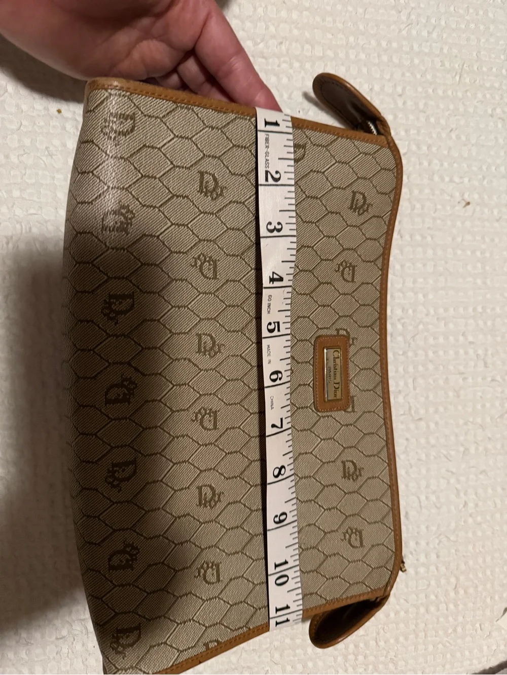 Dior Beige and Brown Monogram Canvas Clutch